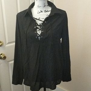 Lace up.. Plunge.. Button Up Top